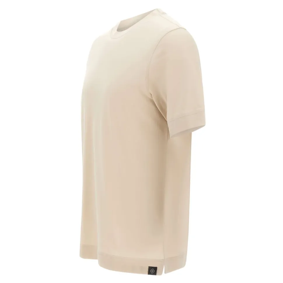 Bawełniany T-shirt z piki z okrągłym dekoltem