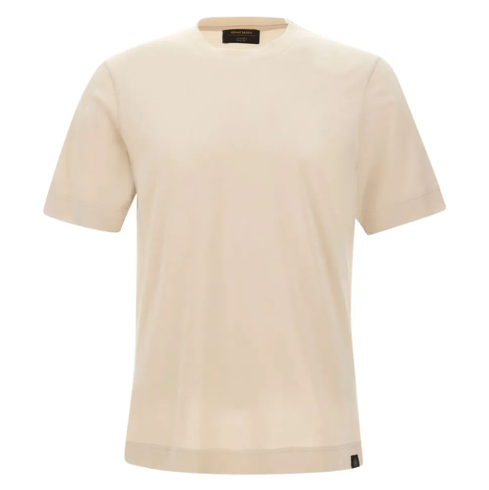 Bawełniany T-shirt z piki z okrągłym dekoltem