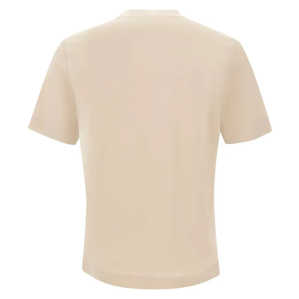 Bawełniany T-shirt z piki z okrągłym dekoltem