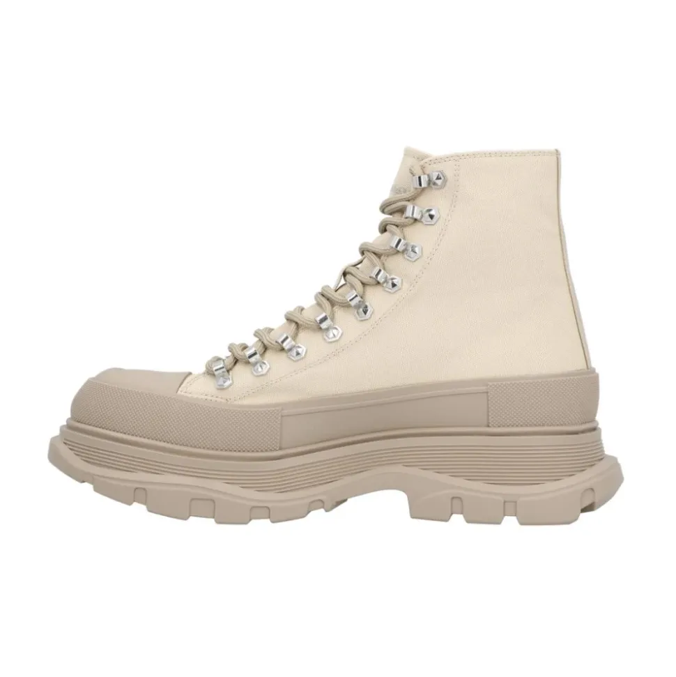 Beige LaceUp Platform Buty