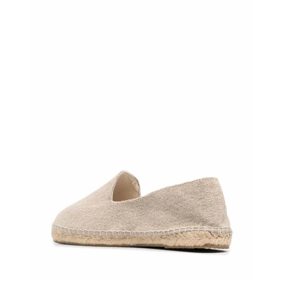 Beżowe Espadryle Płaskie Buty
