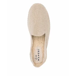 Beżowe Espadryle Płaskie Buty