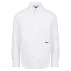 Biała koszula z długim rękawem o kroju slim fit