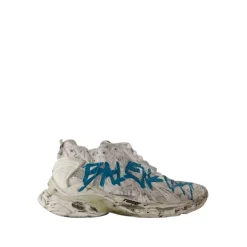 Białe syntetyczne buty do biegania
