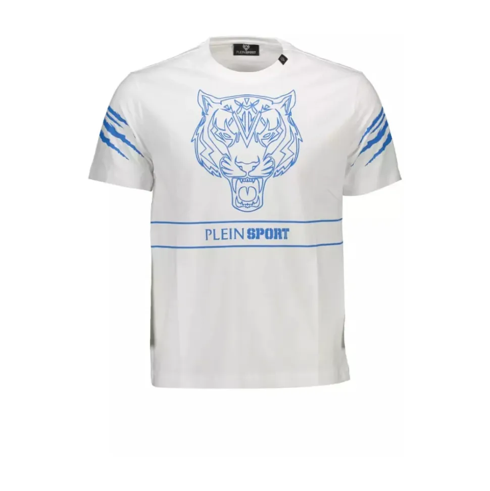 Biały Bawełniany T-shirt Męski