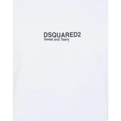 Biały T-shirt z dżerseju z nadrukiem logo