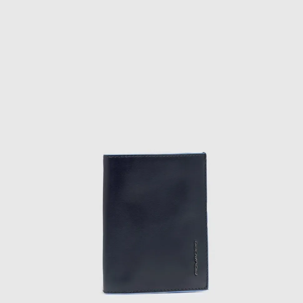 Blue Square Pionowy Portfel Trifold