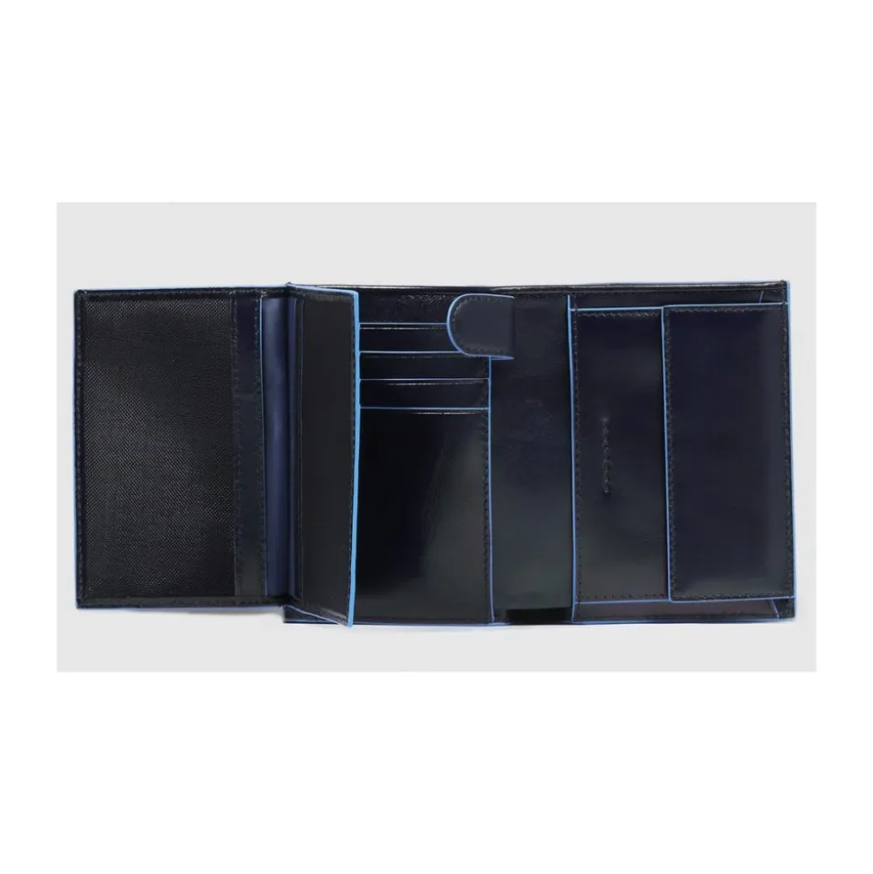 Blue Square Pionowy Portfel Trifold