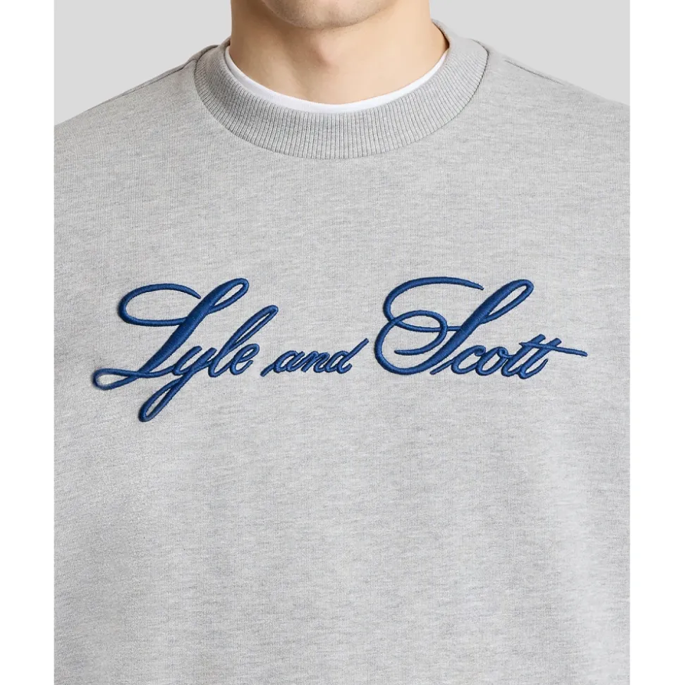Bluza z okrągłym dekoltem i haftem Script Logo