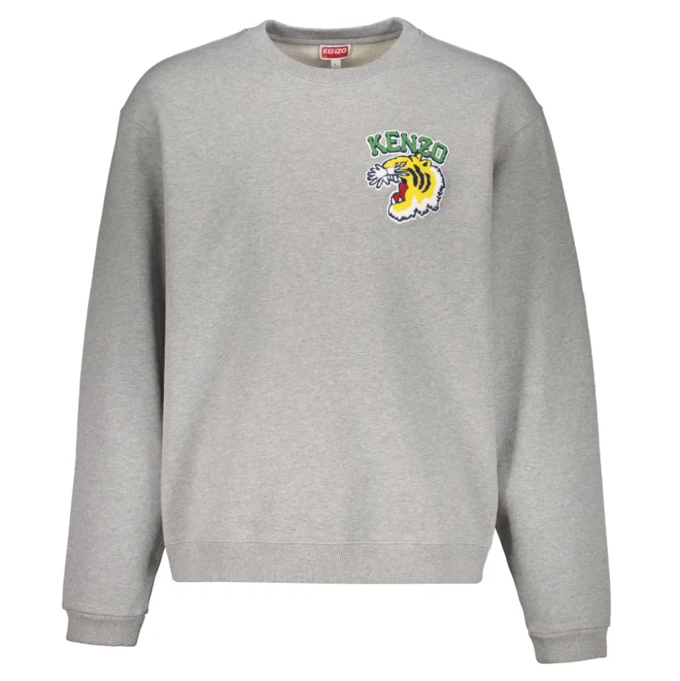 Bluza z okrągłym dekoltem i naszywką z logo