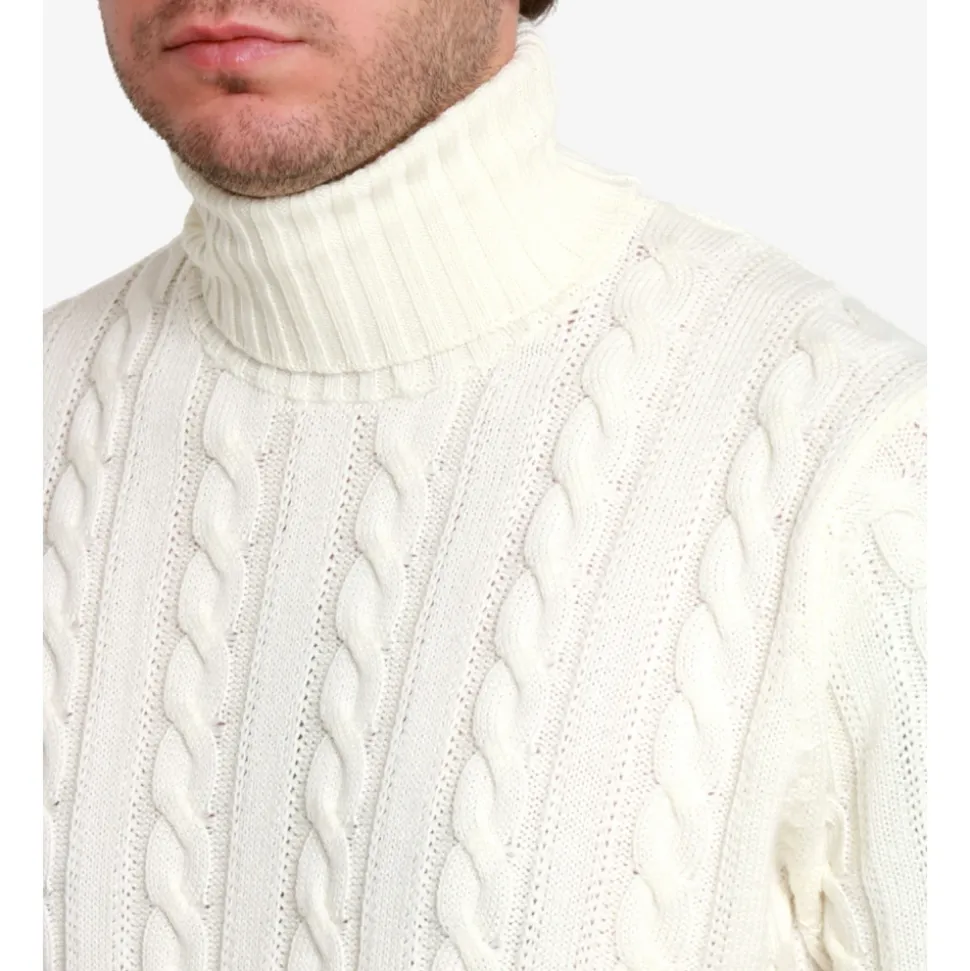 Braided Zip Turtleneck