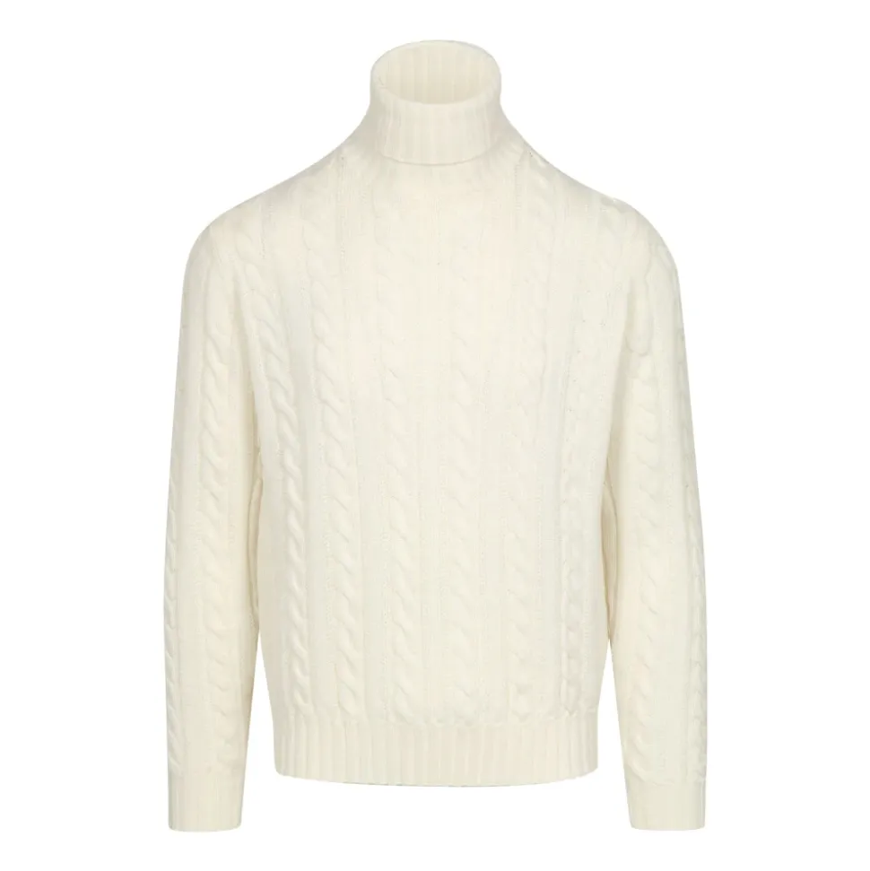 Braided Zip Turtleneck