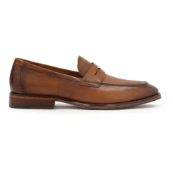 Brązowe loafersy z skóry