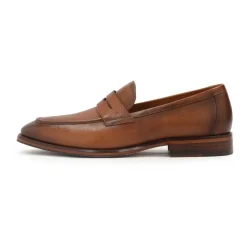 Brązowe loafersy z skóry