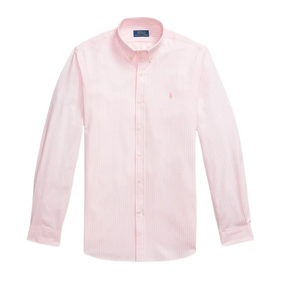 Camicia in popeline elasticizzato a righe slim fit