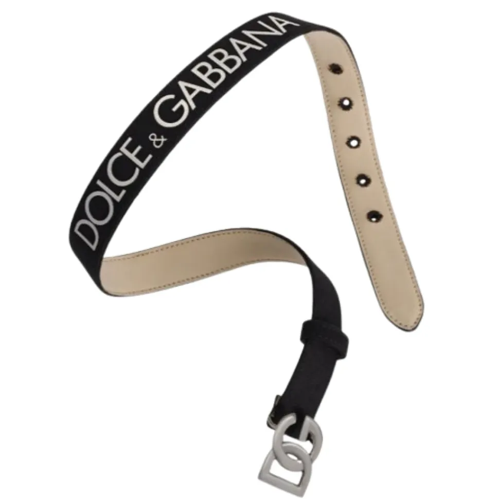 Canvas and Calfskin Logo Belt