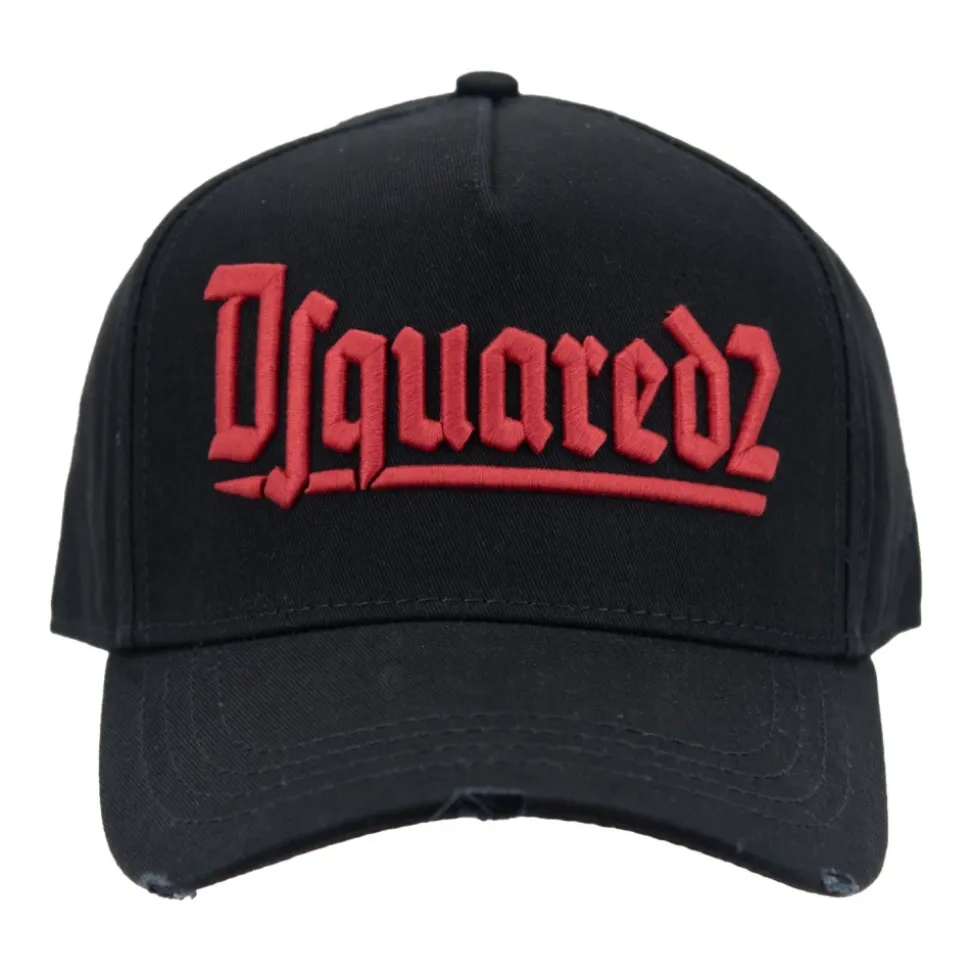 Czapka z daszkiem z wytłoczonym logo Fibbia Dsquared2