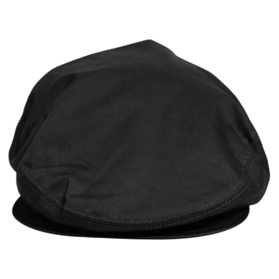 Czarna Bawełniana Czapka Newsboy Cabbie