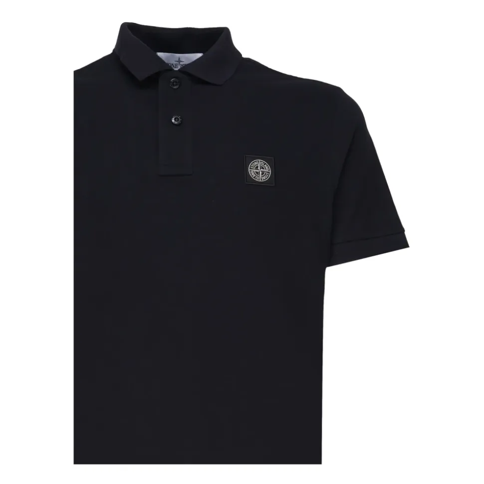Czarna koszulka polo z logo kompasu