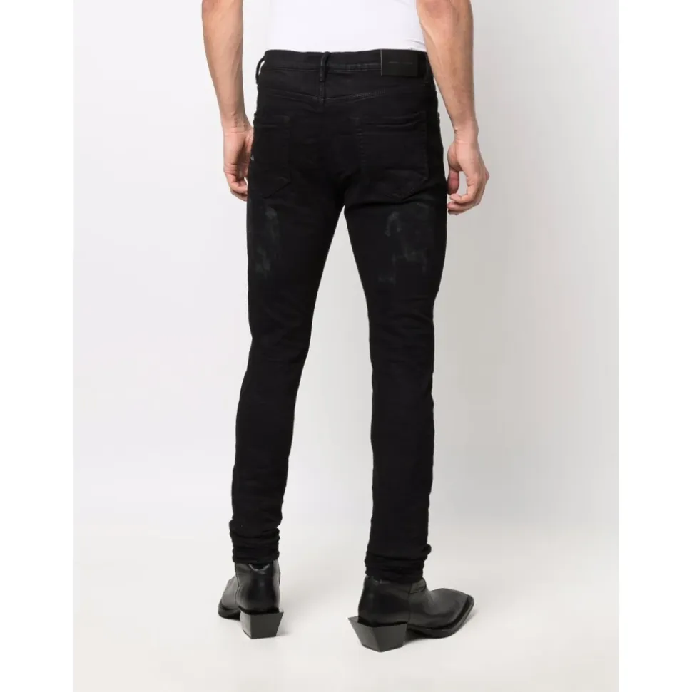 Czarne Dżinsy Skinny dla Mężczyzn