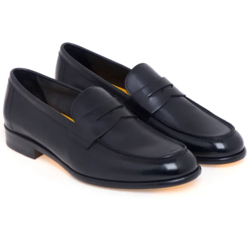 Czarne Skórzane Mokasyny Penny Loafer