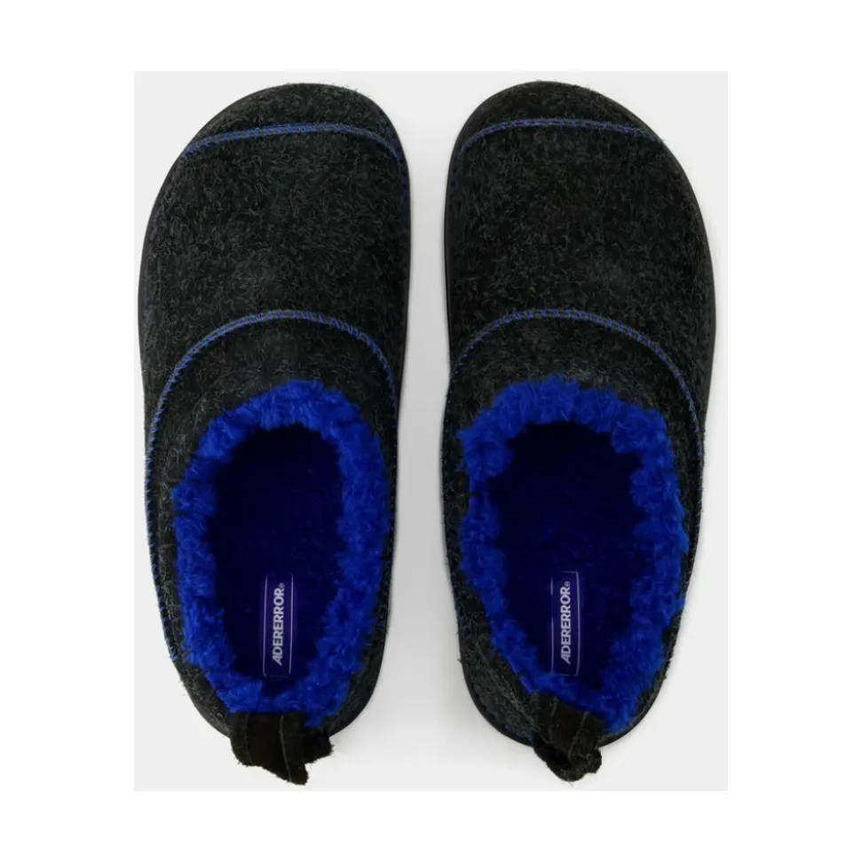 Czarne Skórzane Slip-On Slides