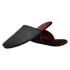 Czarne sztuczne futerko slip on buty