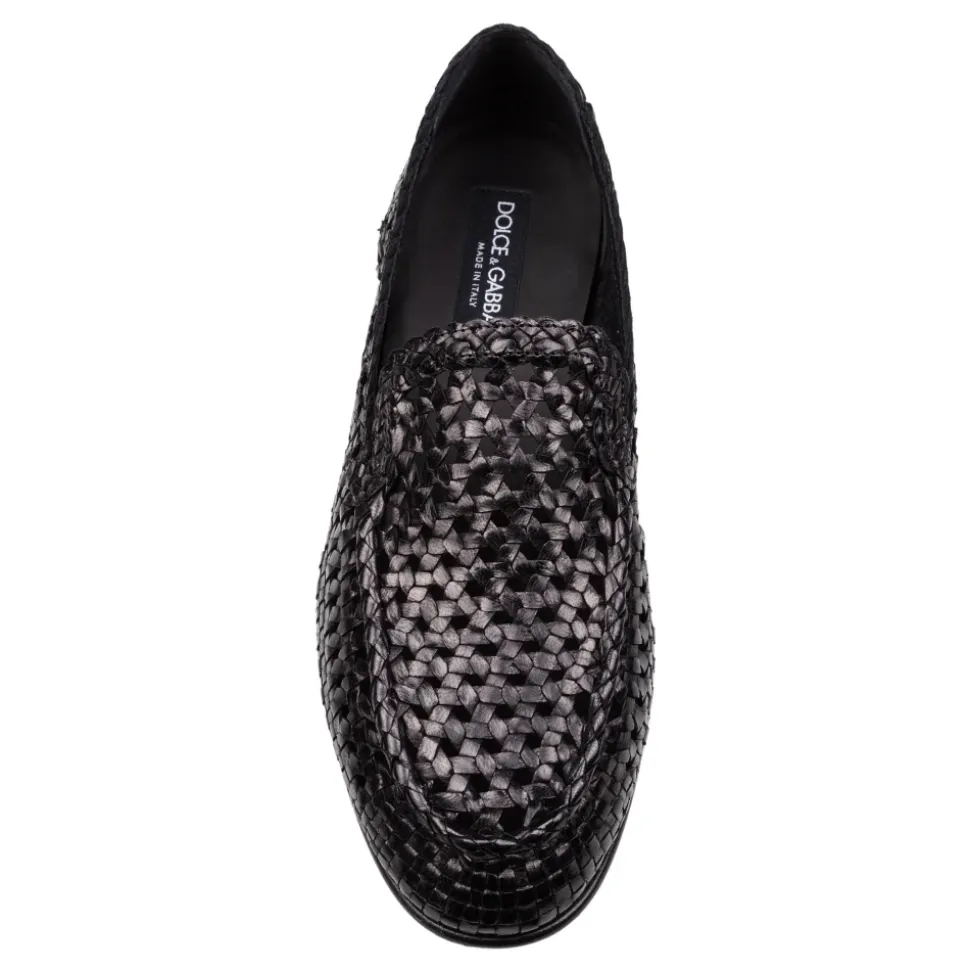 Czarny Loafer Kapcie Elegancki Styl