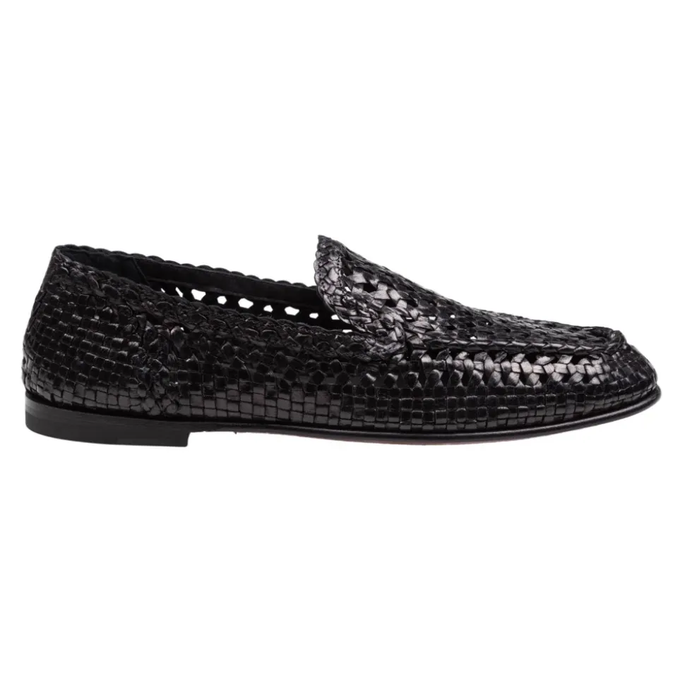 Czarny Loafer Kapcie Elegancki Styl