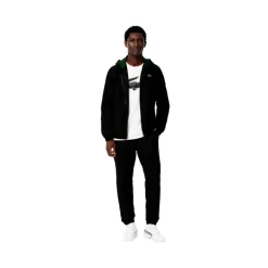 Czarny Paskowany Logo Tennis Tracksuit