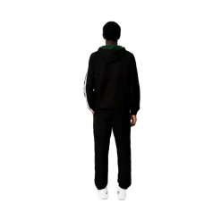Czarny Paskowany Logo Tennis Tracksuit