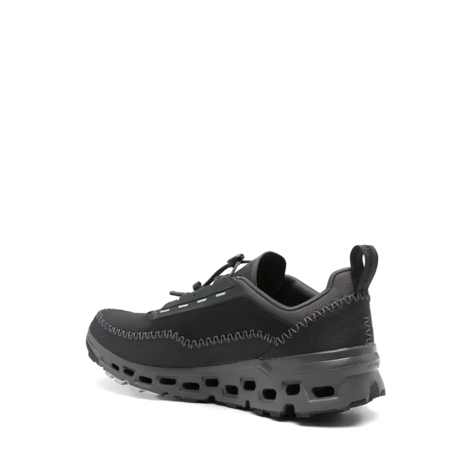 Czarny Sneaker z Zapięciem na Sznurówki