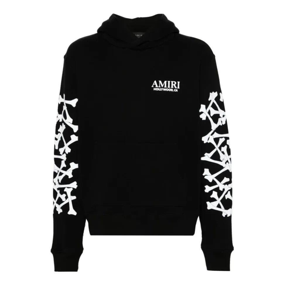 Czarny sweter z kapturem i logo