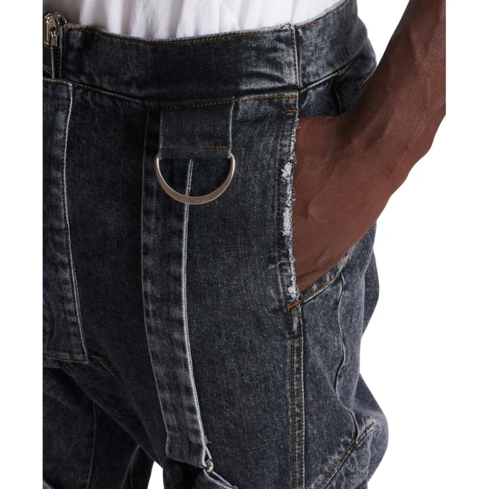 Dżinsy Slim-fit z bawełny ze wzorem żeberkowym