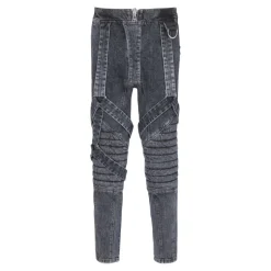 Dżinsy Slim-fit z bawełny ze wzorem żeberkowym