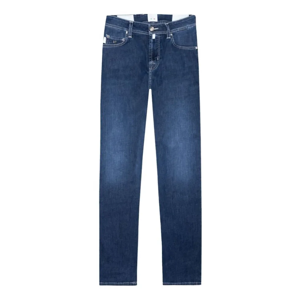Dżinsy Slim-Fit z Bawełny z Pięcioma Kieszeniami