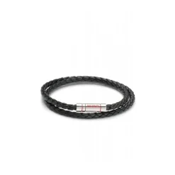 Double-Cuff Braided-Leather Bracelet