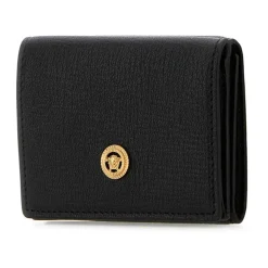 Elegancka Czarna Skórzana Portmonetka
