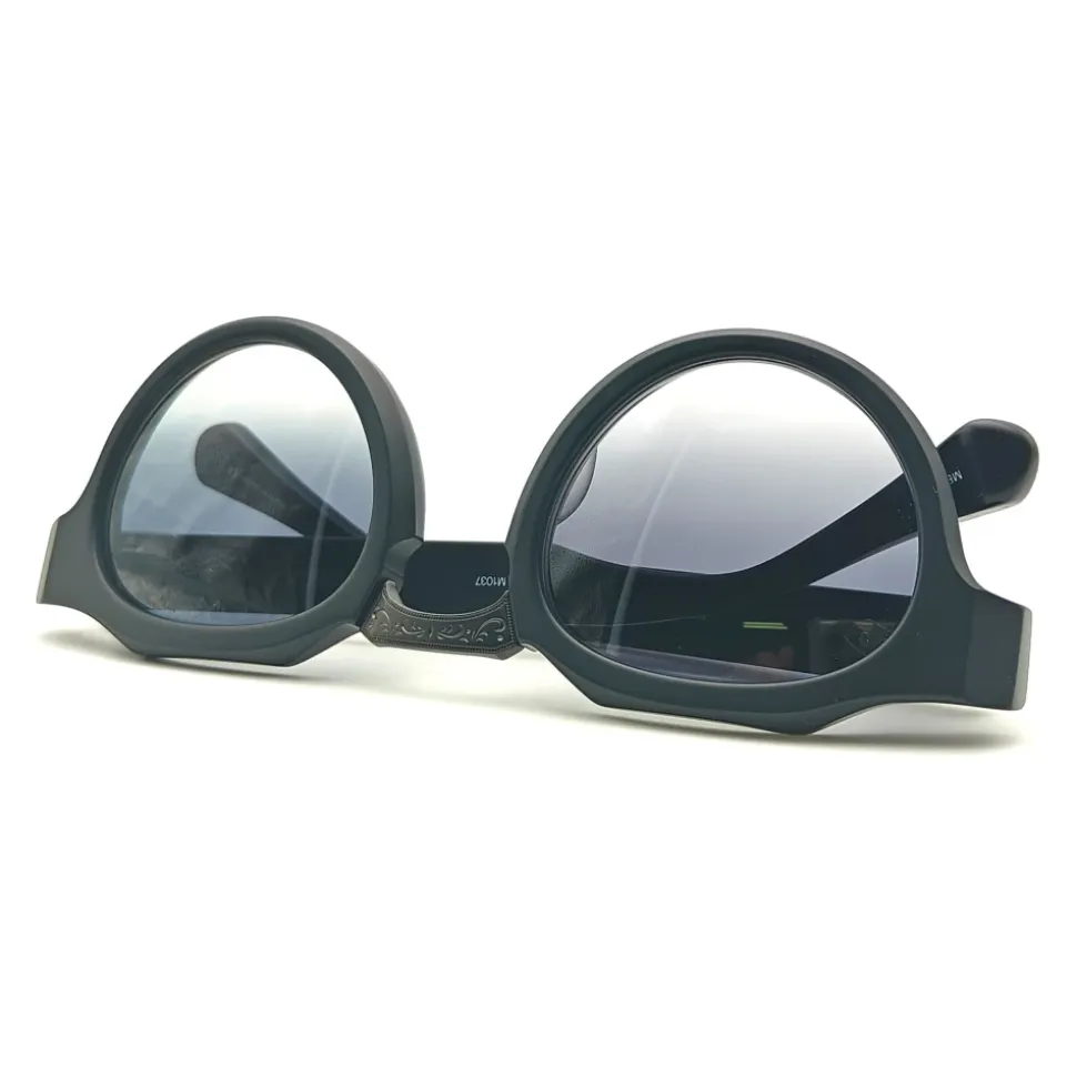 Eleganckie matowe czarne okulary panto