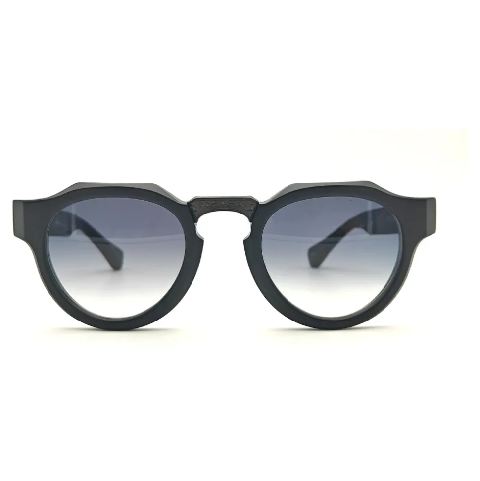 Eleganckie matowe czarne okulary panto