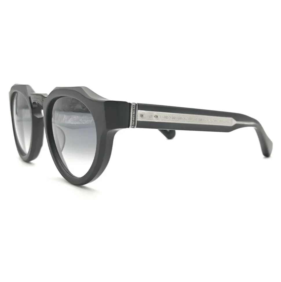 Eleganckie matowe czarne okulary panto