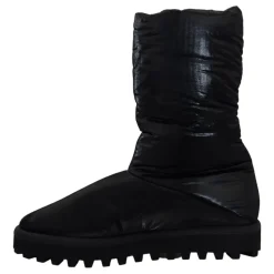 Eleganckie Średnie Buty w Czarnym Poliestrze