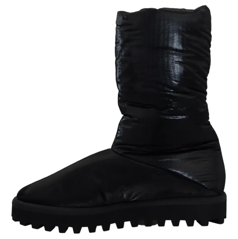 Eleganckie Średnie Buty w Czarnym Poliestrze