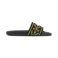 Embroidered Terry Slides