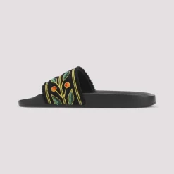 Embroidered Terry Slides