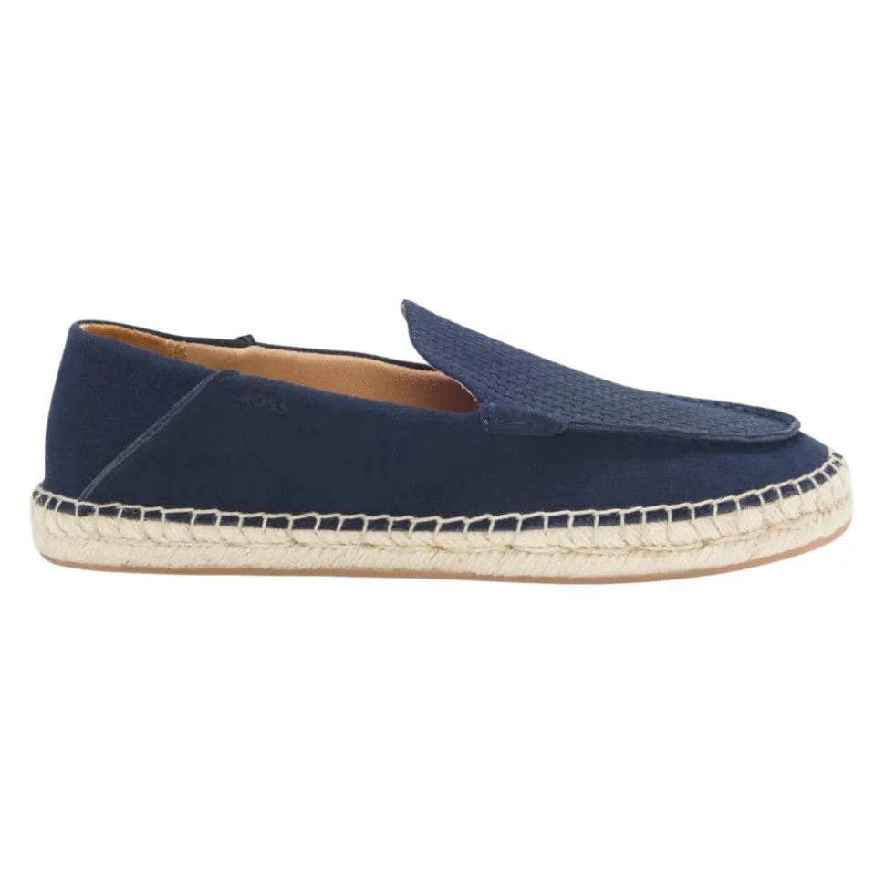 Espadryle ze skóry zamszowej z podeszwą środkową z juty