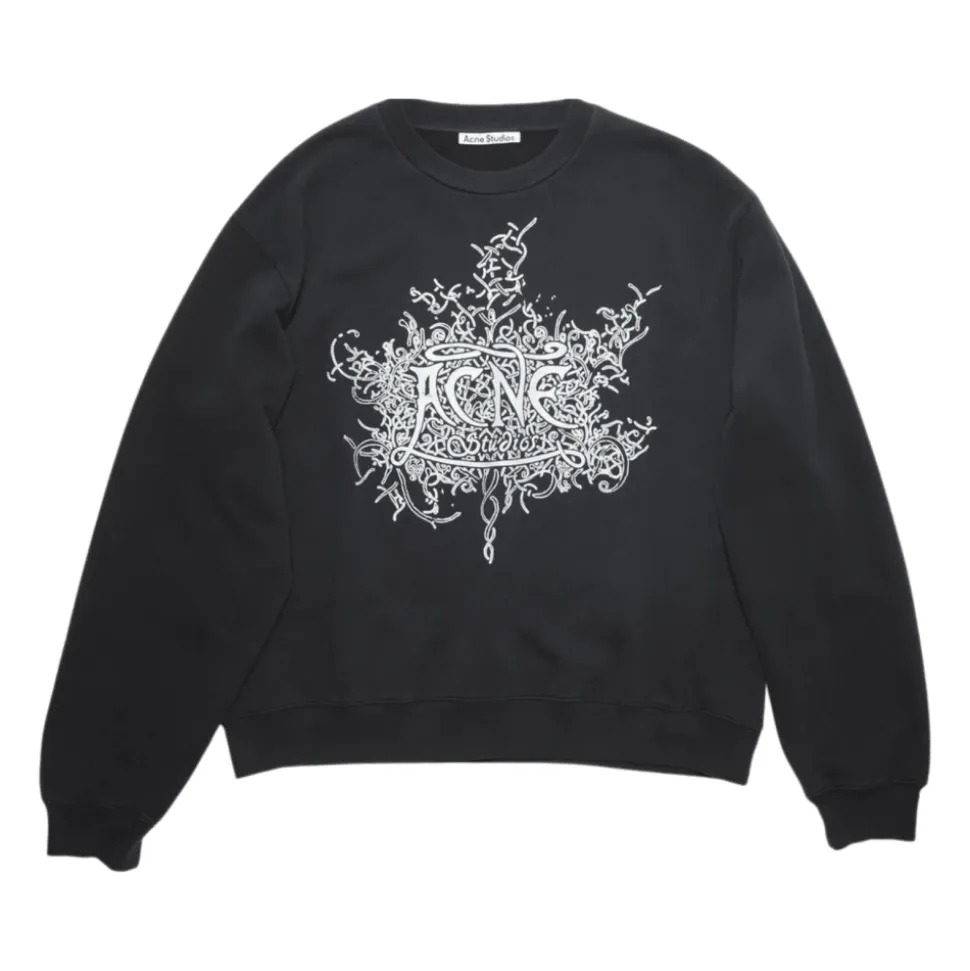 Fluorescencyjna Czarna Bluza z Logo