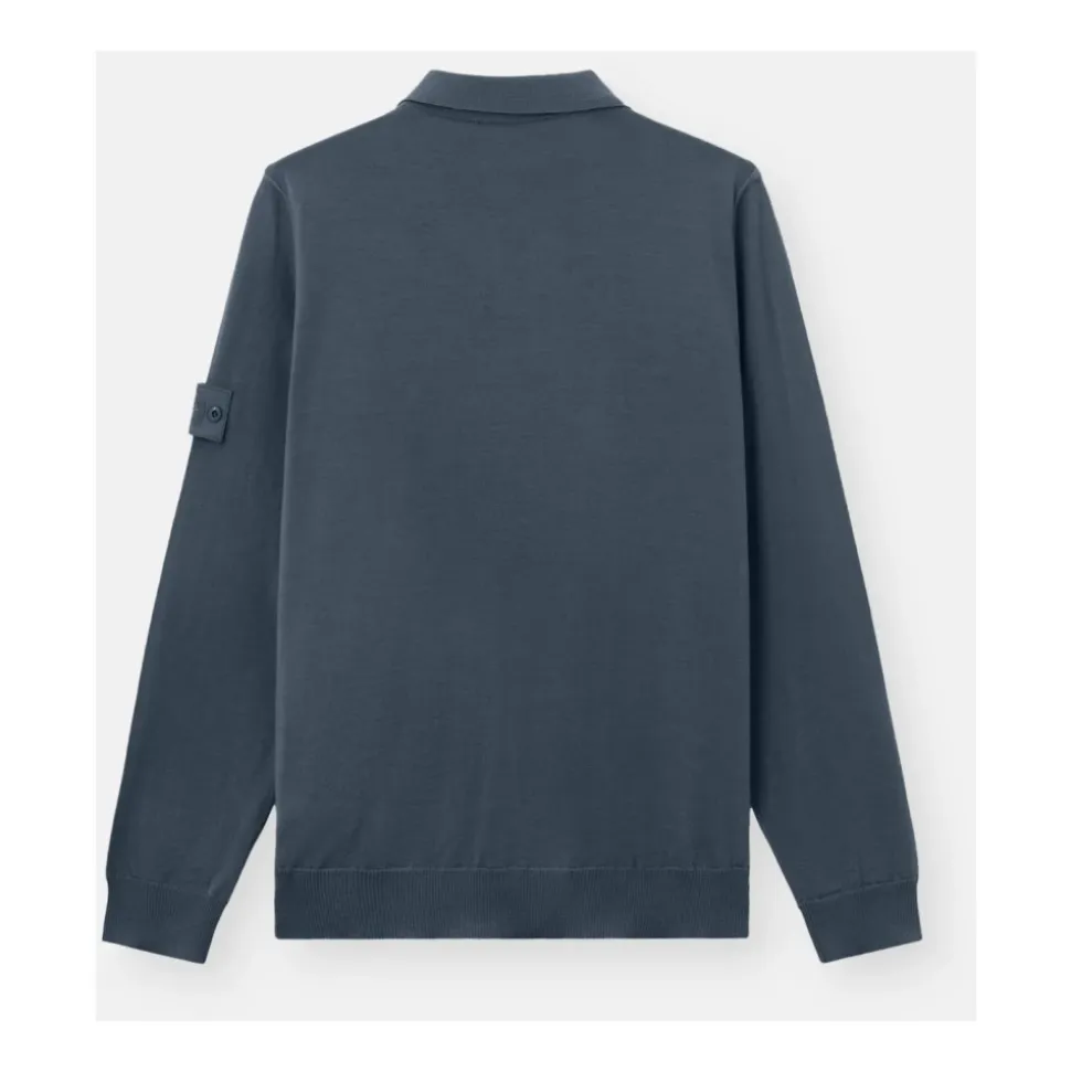 Ghost Piece Long-sleeve Polo Sweater