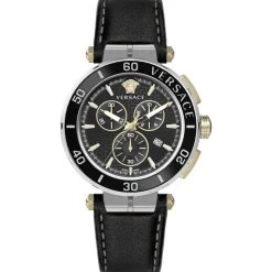 GRECA Chronograf Skórzany Zegarek