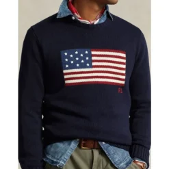 Ikoniczny Sweter z Amerykańską Flagą